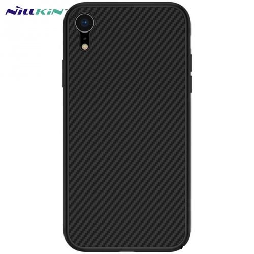 APPLE IPhone XR 6.1 NILLKIN SYNTHETIC FIBER műanyag telefonvédő (karbon minta) FEKETE	