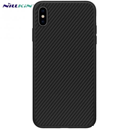 APPLE IPhone XS Max 6.5 NILLKIN SYNTHETIC FIBER műanyag telefonvédő (karbon minta) FEKETE	