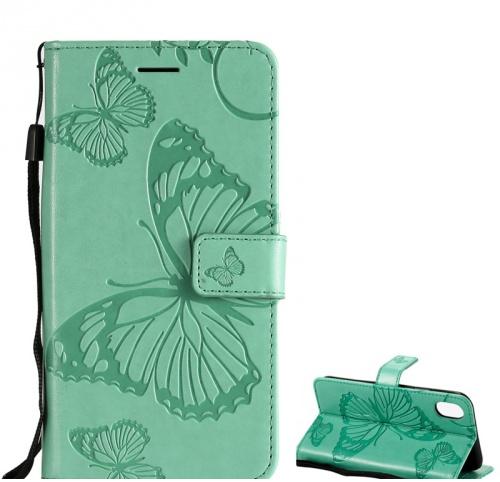 HUAWEI Mate 20 Lite Tok álló, bőr (FLIP, oldalra nyíló, asztali tartó funkció, csuklópánt, pillangó minta) ZÖLD	