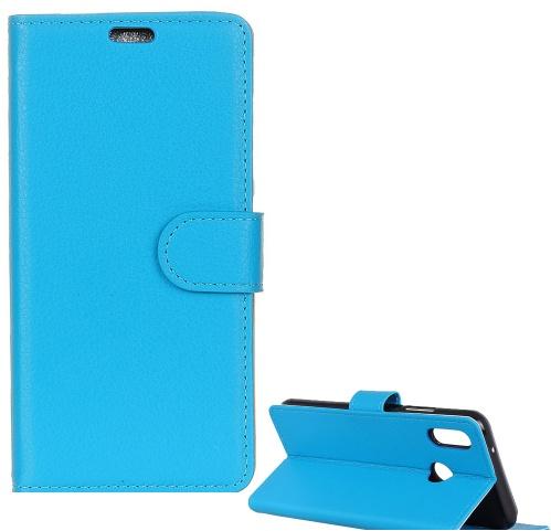 HUAWEI Honor 8X Tok álló, bőr (FLIP, oldalra nyíló, asztali tartó funkció) VILÁGOSKÉK	