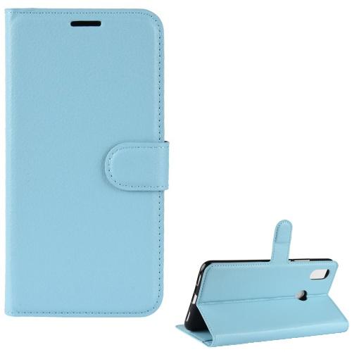 XIAOMI Mi Max 3 Tok álló, bőr (FLIP, oldalra nyíló, asztali tartó funkció) VILÁGOSKÉK	