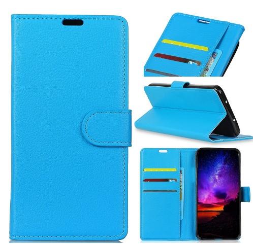 HUAWEI Mate 20 Pro Tok álló, bőr (FLIP, oldalra nyíló, asztali tartó funkció) VILÁGOSKÉK	