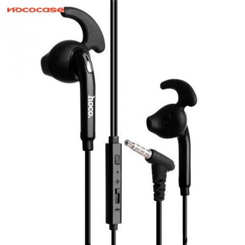 HOCO M6 fülhallgató SZTEREO (3.5mm jack, mikrofon, szárnyas fülgumi, SPORT) FEKETE	