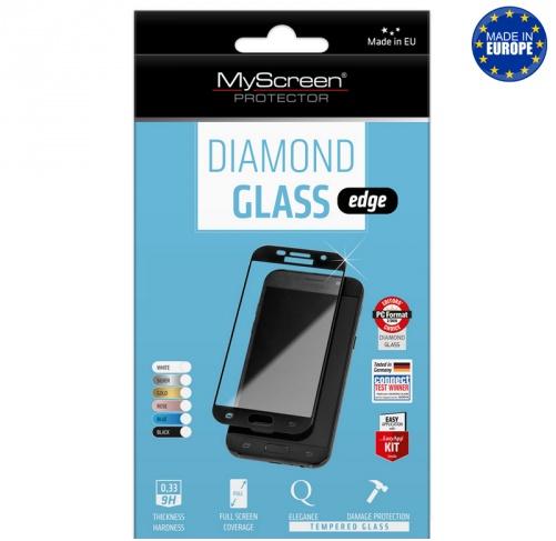 LG Q7 (X210) MYSCREEN DIAMOND GLASS EDGE képernyővédő üveg (2.5D full cover, íves, ultravékony előlap, karcálló, 0.33 mm, 9H) FEKETE	