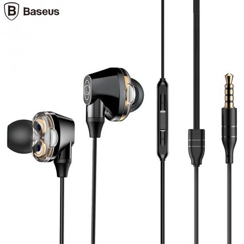 BASEUS ENCOK H10 fülhallgató SZTEREO (3.5mm jack, nyakba akasztható, mikrofon, dinamikus hangzás) FEKETE	