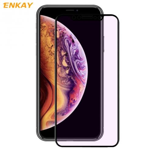 APPLE IPhone XR 6.1 ENKAY képernyővédő üveg (3D full cover, íves, ultravékony előlap, karcálló, 0.26mm, 9H) FEKETE	