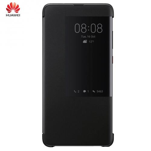 HUAWEI Mate 20 Tok álló (aktív flip, oldalra nyíló, Smart View Cover) FEKETE (51992621)