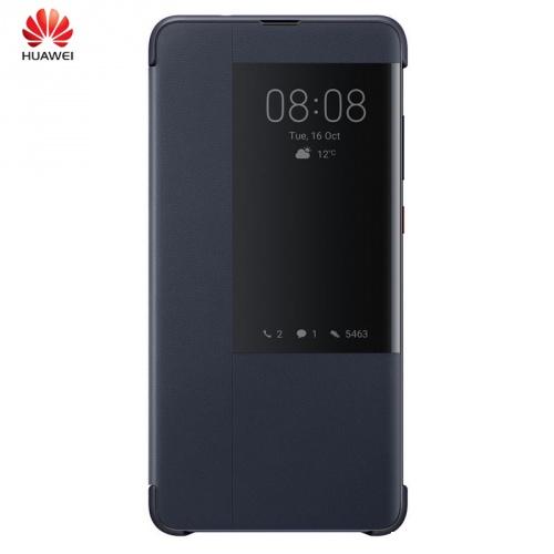 HUAWEI Mate 20 Tok álló (aktív flip, oldalra nyíló, Smart View Cover) SÖTÉTKÉK	 (51992605)