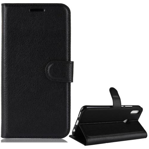 HUAWEI Honor 8X Tok álló, bőr (FLIP, oldalra nyíló, asztali tartó funkció, prémium) FEKETE	