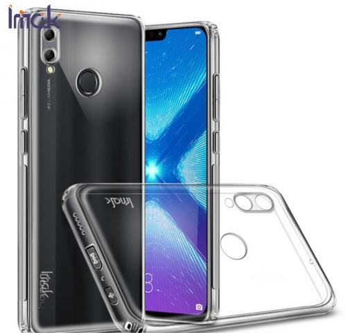 HUAWEI Honor 8X IMAK telefonvédő gumi / szilikon (közepesen ütésálló, légpárnás sarok + képernyővédő fólia) ÁTLÁTSZÓ	