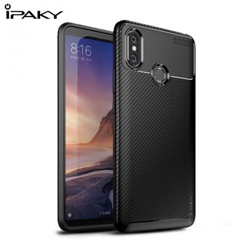 XIAOMI Mi Max 3 IPAKY telefonvédő gumi / szilikon (karbonminta) FEKETE	