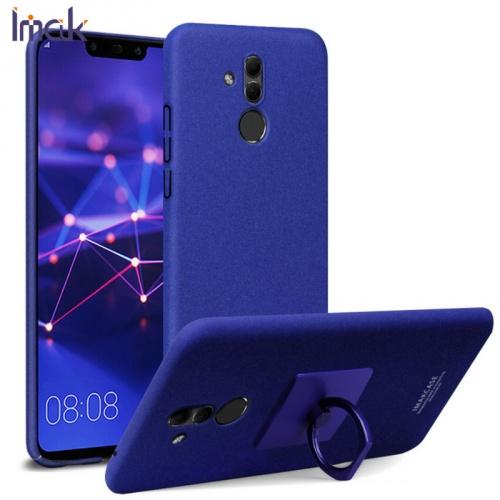 HUAWEI Mate 20 Lite IMAK műanyag telefonvédő (gumírozott, telefontartó gyűrű, 360°-ban forgatható, képernyővédő fólia) KÉK	