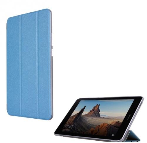 HUAWEI MediaPad T3 8 LTE/ WIFI Tok álló, bőr hatású (FLIP, oldalra nyíló, TRIFOLD asztali tartó funkció) VILÁGOSKÉK