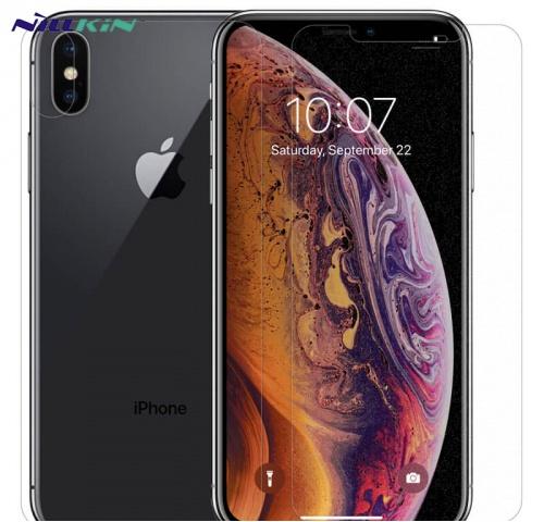 APPLE IPhone XS Max 6.5 NILLKIN képernyővédő fólia törlőkendővel (első és hátsó, készülék íves részére NEM hajlik rá!) BRIGHT DIAMOND	