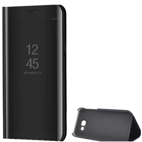 SAMSUNG Galaxy A5 (2017) (SM-A520F) Tok álló (FLIP, oldalra nyíló, asztali tartó funkció, tükrös felület, Mirror View Cover) FEKETE	
