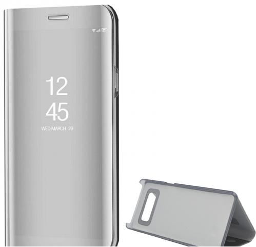 SAMSUNG Galaxy Note 8 Tok álló (aktív flip, oldalra nyíló, asztali tartó funkció, tükrös felület, Mirror View Case) EZÜST	
