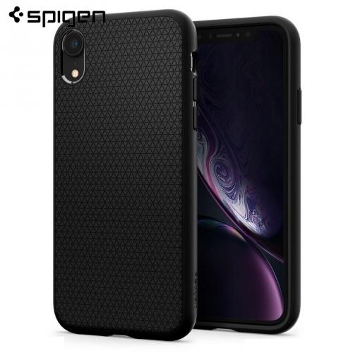 APPLE IPhone XR 6.1 SPIGEN LIQUID AIR telefonvédő gumi / szilikon (háromszög minta) FEKETE	