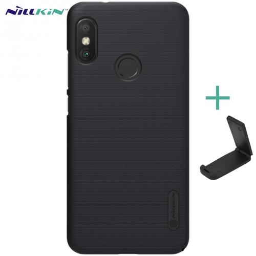 XIAOMI Mi A2 Lite (Redmi 6 Pro) NILLKIN SUPER FROSTED műanyag telefonvédő (gumírozott, érdes felület + asztali tartó) FEKETE	