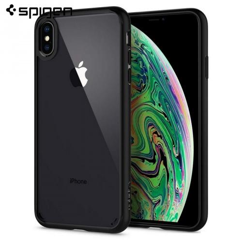 APPLE IPhone XS Max 6.5 SPIGEN ULTRA HYBRID műanyag telefonvédő (közepesen ütésálló, szilikon keret, légpárnás keret) FEKETE	
