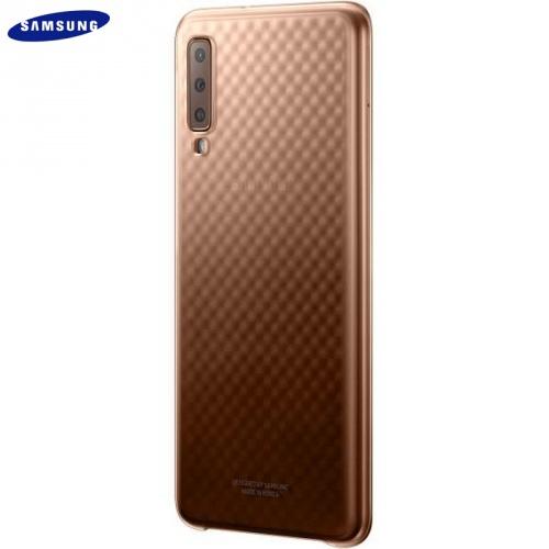 SAMSUNG Galaxy A7 (2018) SM-A750F Műanyag telefonvédő (ultravékony, gyémánt minta) ARANY	