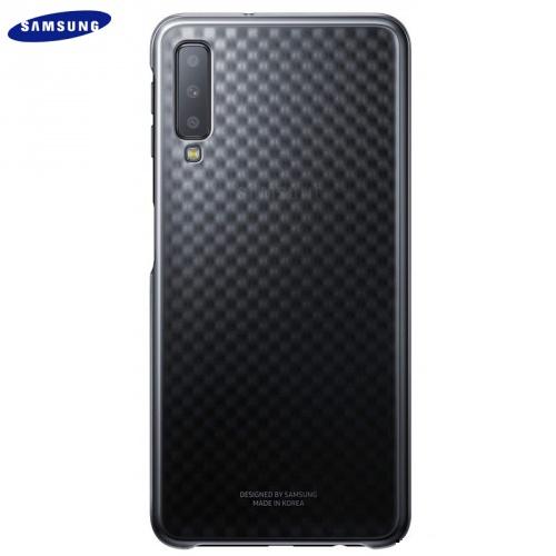 SAMSUNG Galaxy A7 (2018) SM-A750F Műanyag telefonvédő (ultravékony, gyémánt minta) FEKETE	
