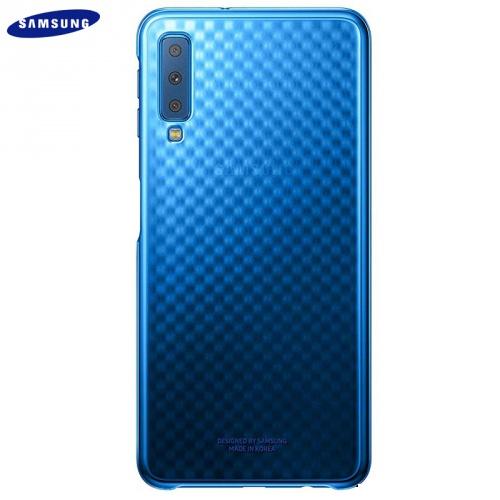 SAMSUNG Galaxy A7 (2018) SM-A750F Műanyag telefonvédő (ultravékony, gyémánt minta) KÉK	