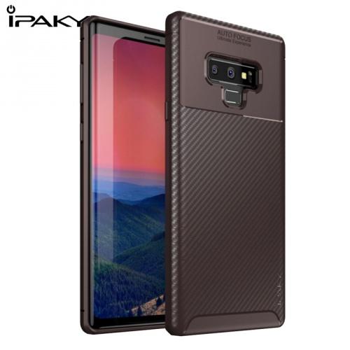 SAMSUNG Galaxy Note 9 (SM-N960F) IPAKY telefonvédő gumi / szilikon (karbonminta) BARNA	