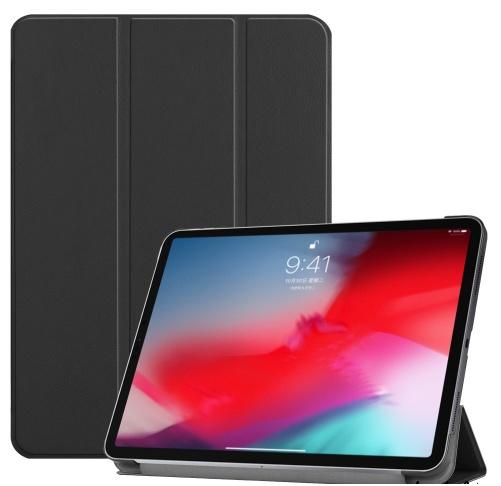 APPLE IPAD Pro 11 (2018) Tok álló, bőr (aktív flip, oldalra nyíló, TRIFOLD asztali tartó funkció) FEKETE	