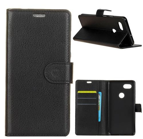 GOOGLE Pixel 3 Tok álló, bőr (FLIP, oldalra nyíló, asztali tartó funkció) FEKETE	