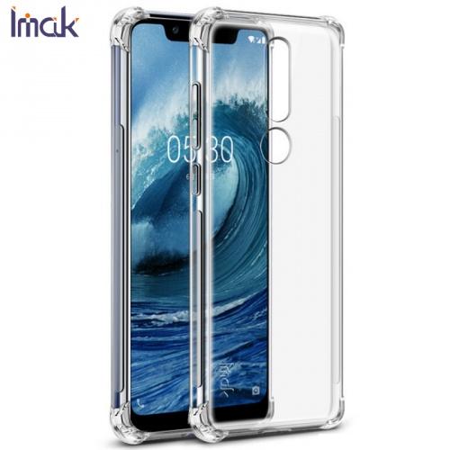 NOKIA 5.1 Plus (Nokia X5) IMAK telefonvédő gumi / szilikon (közepesen ütésálló, légpárnás sarok, képernyővédő fólia) ÁTLÁTSZÓ	