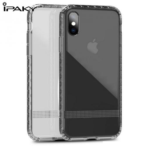 APPLE IPhone X 5.8 /APPLE IPhone XS 5.8 IPAKY DIAMOND telefonvédő gumi / szilikon (átlátszó hátlap, légpárnás keret) FÜSTSZÍNŰ	