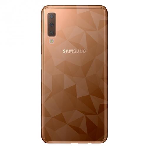 SAMSUNG Galaxy A7 (2018) SM-A750F Telefonvédő gumi / szilikon (3D, gyémánt minta) FÜSTSZÍNŰ	