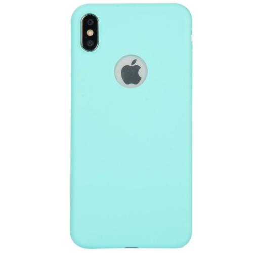  APPLE IPhone XS Max 6.5 Telefonvédő gumi / szilikon (matt, logo kivágás) CYAN	