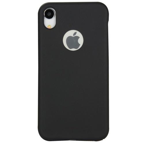 APPLE IPhone XR 6.1 Telefonvédő gumi / szilikon (matt, logo kivágás) FEKETE	