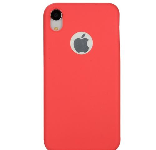 APPLE IPhone XR 6.1 Telefonvédő gumi / szilikon (matt, logo kivágás) PIROS	