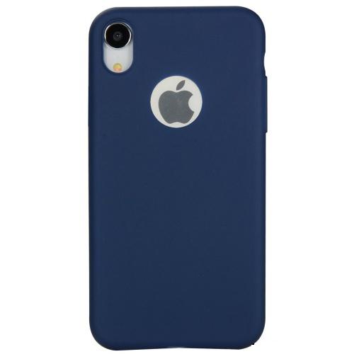 APPLE IPhone XR 6.1 Telefonvédő gumi / szilikon (matt, logo kivágás) SÖTÉTKÉK	