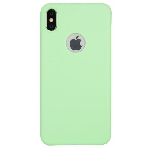 APPLE IPhone XS Max 6.5 Telefonvédő gumi / szilikon (matt, logo kivágás) ZÖLD	