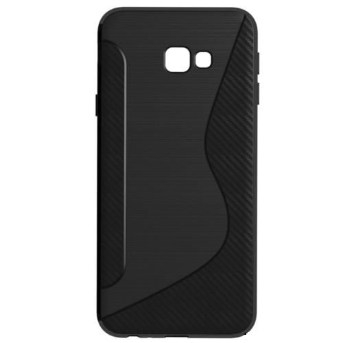 SAMSUNG Galaxy J4 Plus (J415F) Telefonvédő gumi / szilikon (S-line, karbonminta) FEKETE	
