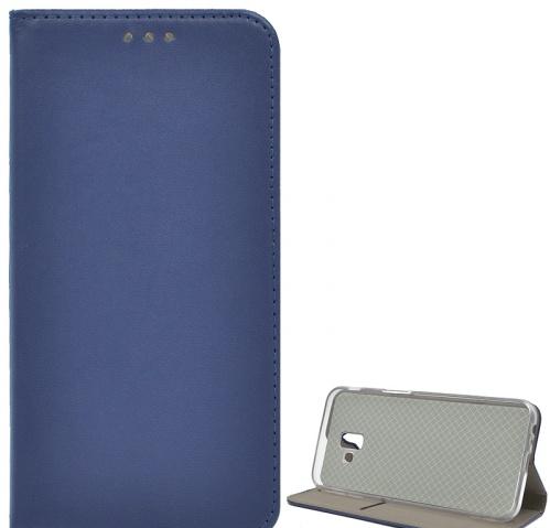 SAMSUNG Galaxy J6 Plus (J610F) Tok álló, bőr (FLIP, oldalra nyíló, asztali tartó funkció) SÖTÉTKÉK	