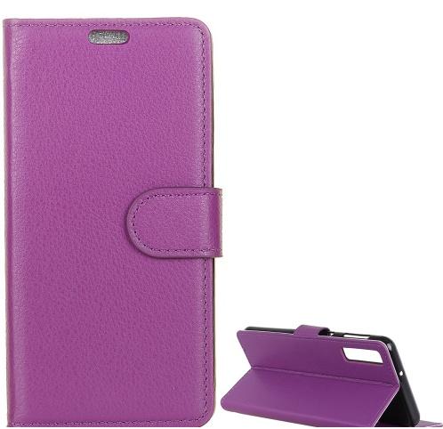 SAMSUNG Galaxy A7 (2018) SM-A750F Tok álló, bőr (FLIP, oldalra nyíló, asztali tartó funkció) LILA	
