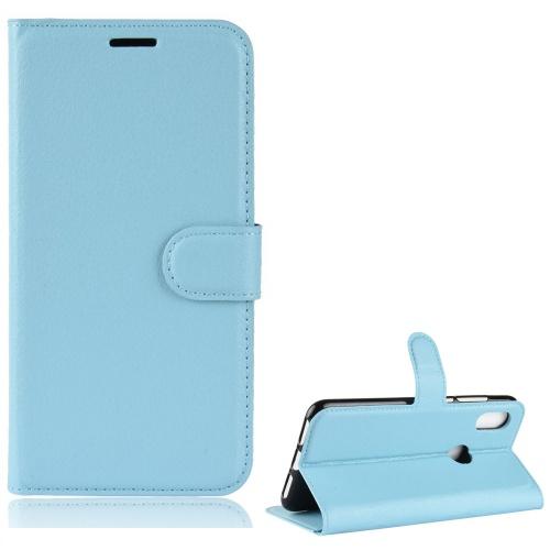 XIAOMI Redmi Note 6 Pro Tok álló, bőr (FLIP, oldalra nyíló, asztali tartó funkció) VILÁGOSKÉK	