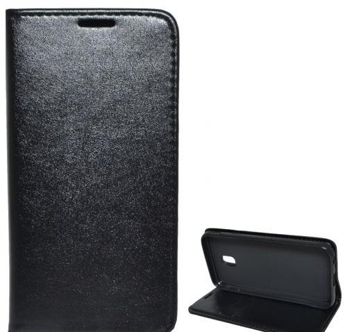 SAMSUNG Galaxy J3 (2017) (SM-J330) EU Tok álló, bőr (FLIP, oldalra nyíló, asztali tartó funkció) FEKETE	