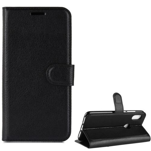 XIAOMI Redmi Note 6 Pro Tok álló, bőr (FLIP, oldalra nyíló, asztali tartó funkció, prémium) FEKETE	