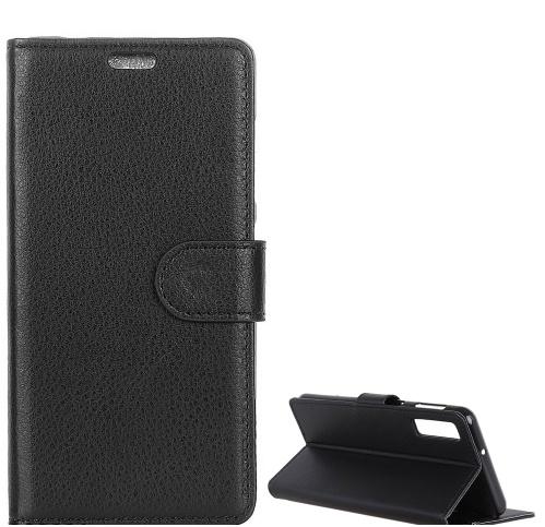 SAMSUNG Galaxy A7 (2018) SM-A750F Tok álló, bőr (FLIP, oldalra nyíló, asztali tartó funkció, prémium) FEKETE	
