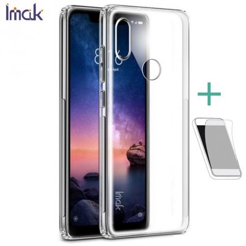 XIAOMI Redmi Note 6 Pro IMAK telefonvédő gumi / szilikon (közepesen ütésálló, légpárnás sarok, képernyővédő fólia) ÁTLÁTSZÓ	