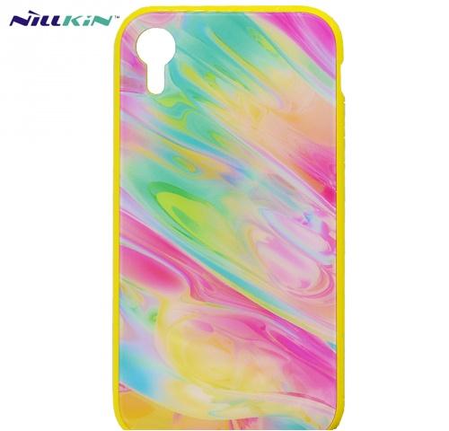 APPLE IPhone XR 6.1 NILLKIN OMBRE telefonvédő szilikon keret (BUMPER, közepesen ütésálló, edzett üveg hátlap, színes) SÁRGA	