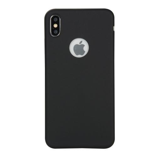 APPLE IPhone X 5.8 /APPLE IPhone XS 5.8 Telefonvédő gumi / szilikon (matt, logo kivágás) FEKETE	