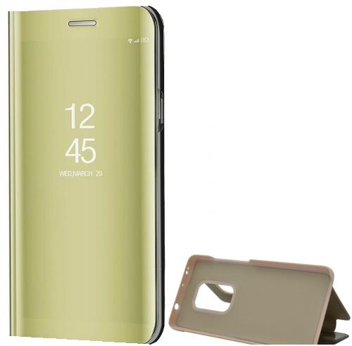 HUAWEI Mate 20 Tok álló (aktív flip, oldalra nyíló, asztali tartó funkció, tükrös felület, Mirror View Case) ARANY