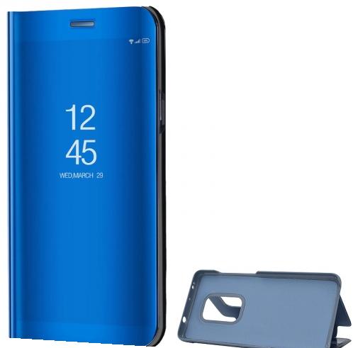 HUAWEI Mate 20 Tok álló (FLIP, oldalra nyíló, asztali tartó funkció, tükrös felület, Mirror View Case) KÉK