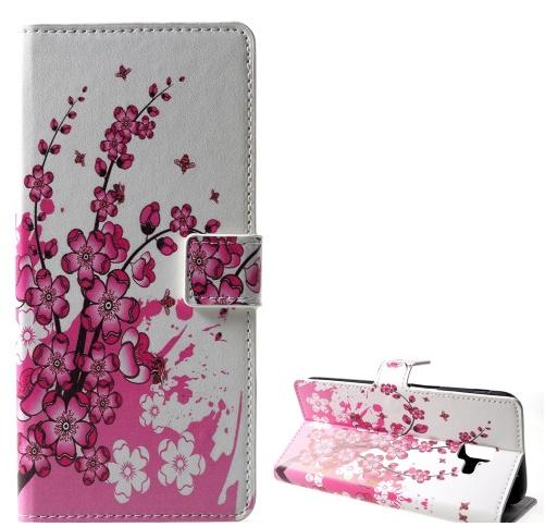 SAMSUNG Galaxy J6 Plus (J610F) Tok álló, bőr (FLIP, oldalra nyíló, asztali tartó funkció, virágminta) FEHÉR	